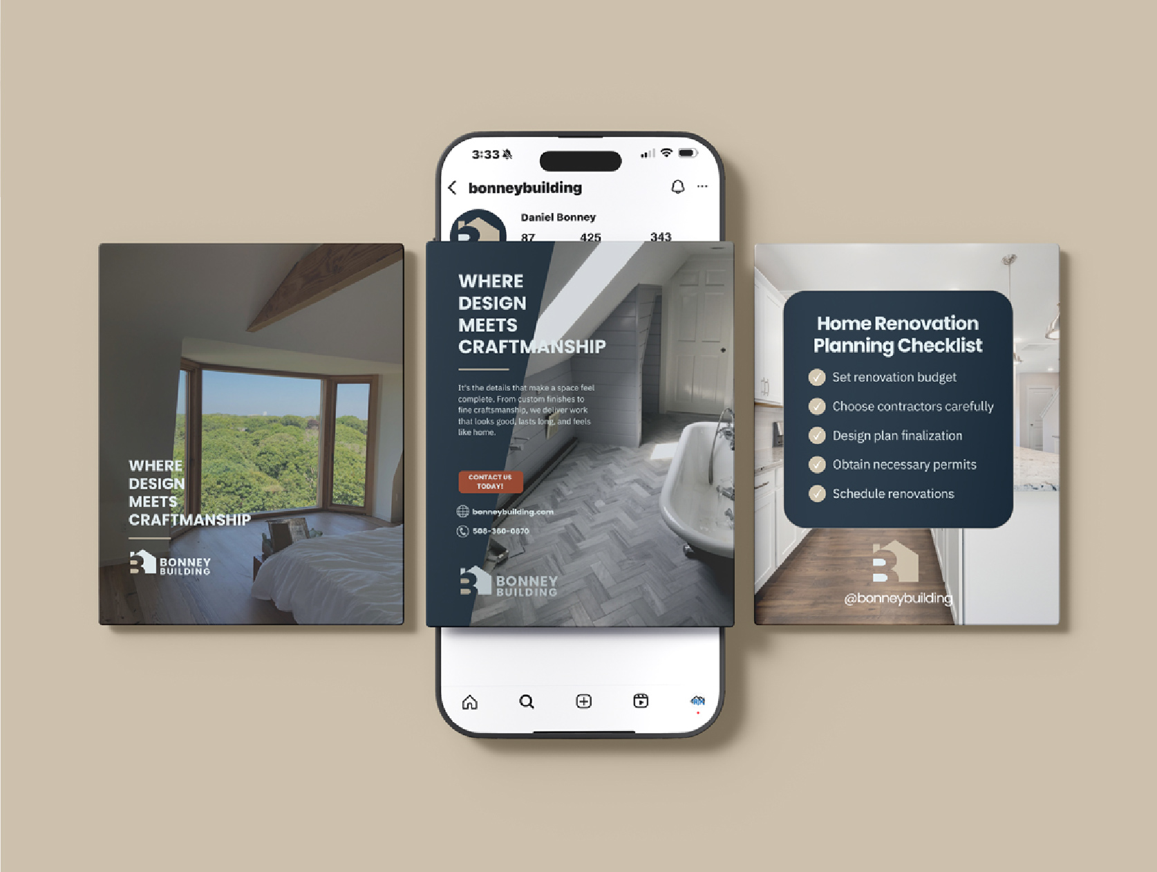 Brand identity design for Bonney Building social-mockup